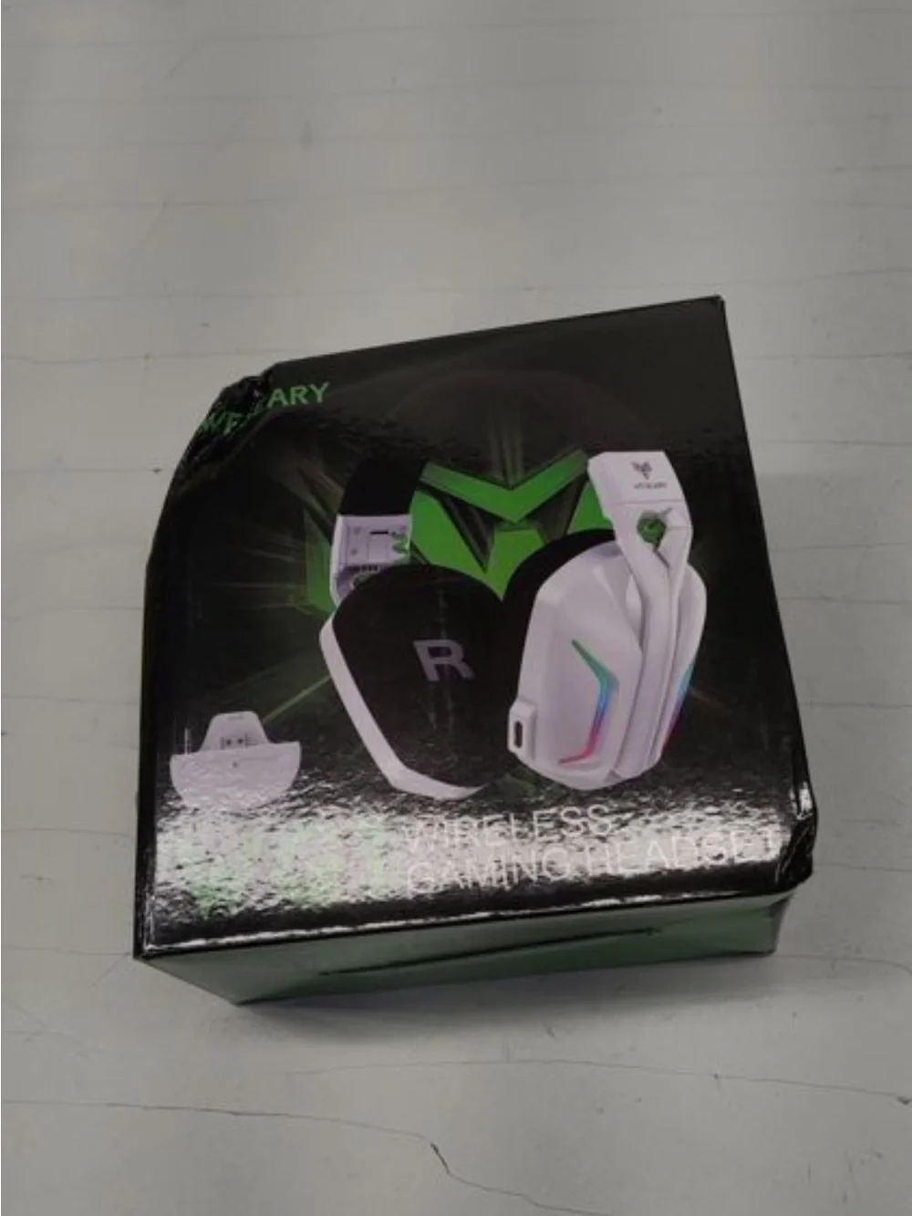 WESEARY White Wireless Gaming Headset with RGB Accents